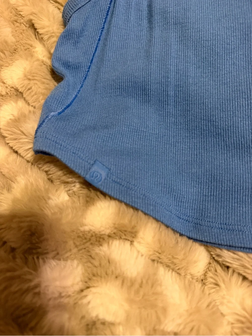 lululemon athletica Blue Ribbed High-Neck Tank
